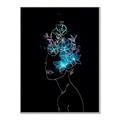 Picture of Neon Flower Girl on Black  _GroupedProduct_Rectangle_Portrait_Canvas_Framed_