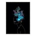 Picture of Neon Flower Girl on Black  _GroupedProduct_Rectangle_Portrait_Canvas_Framed_