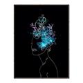 Picture of Neon Flower Girl on Black  _GroupedProduct_Rectangle_Portrait_Canvas_Framed_