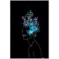 Picture of Neon Flower Girl on Black  _GroupedProduct_Rectangle_Portrait_Canvas_Framed_