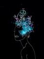 Picture of Neon Flower Girl on Black  _GroupedProduct_Rectangle_Portrait_Unframed_Print_Only_