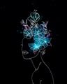 Picture of Neon Flower Girl on Black  _GroupedProduct_Rectangle_Portrait_Unframed_Print_Only_