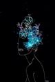 Picture of Neon Flower Girl on Black  _GroupedProduct_Rectangle_Portrait_Unframed_Print_Only_