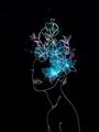 Picture of Neon Flower Girl on Black  _GroupedProduct_Rectangle_Portrait_Unframed_Print_Only_