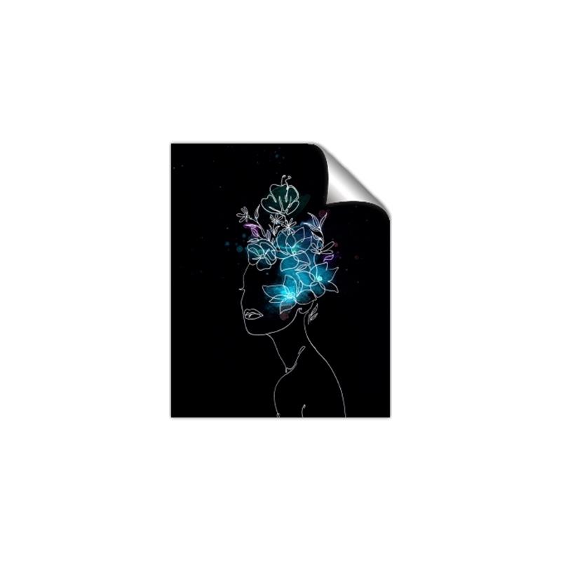Picture of Neon Flower Girl on Black  _GroupedProduct_Rectangle_Portrait_Unframed_Print_Only_