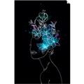 Picture of Neon Flower Girl on Black  _GroupedProduct_Rectangle_Portrait_Unframed_Print_Only_