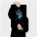 Picture of Neon Flower Girl on Black  _GroupedProduct_Rectangle_Portrait_Canvas_
