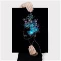 Picture of Neon Flower Girl on Black  _GroupedProduct_Rectangle_Portrait_Canvas_