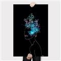 Picture of Neon Flower Girl on Black  _GroupedProduct_Rectangle_Portrait_Canvas_