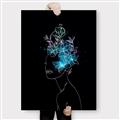 Picture of Neon Flower Girl on Black  _GroupedProduct_Rectangle_Portrait_Canvas_