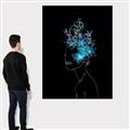 Picture of Neon Flower Girl on Black  _GroupedProduct_Rectangle_Portrait_Canvas_
