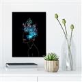 Picture of Neon Flower Girl on Black  _GroupedProduct_Rectangle_Portrait_Canvas_