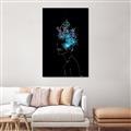 Picture of Neon Flower Girl on Black  _GroupedProduct_Rectangle_Portrait_Canvas_