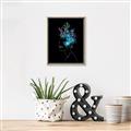 Picture of Neon Flower Girl on Black  _GroupedProduct_Rectangle_Portrait_Canvas_Framed_