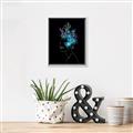 Picture of Neon Flower Girl on Black  _GroupedProduct_Rectangle_Portrait_Canvas_Framed_