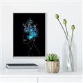 Picture of Neon Flower Girl on Black  _GroupedProduct_Rectangle_Portrait_Canvas_Framed_
