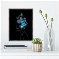 Picture of Neon Flower Girl on Black  _GroupedProduct_Rectangle_Portrait_Canvas_Framed_