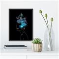 Picture of Neon Flower Girl on Black  _GroupedProduct_Rectangle_Portrait_Canvas_Framed_