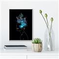 Picture of Neon Flower Girl on Black  _GroupedProduct_Rectangle_Portrait_Canvas_Framed_