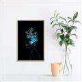 Picture of Neon Flower Girl on Black  _GroupedProduct_Rectangle_Portrait_Canvas_Framed_