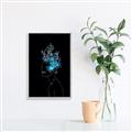 Picture of Neon Flower Girl on Black  _GroupedProduct_Rectangle_Portrait_Canvas_Framed_