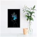 Picture of Neon Flower Girl on Black  _GroupedProduct_Rectangle_Portrait_Canvas_Framed_