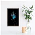 Picture of Neon Flower Girl on Black  _GroupedProduct_Rectangle_Portrait_Canvas_Framed_