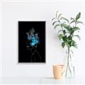 Picture of Neon Flower Girl on Black  _GroupedProduct_Rectangle_Portrait_Canvas_Framed_