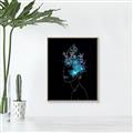 Picture of Neon Flower Girl on Black  _GroupedProduct_Rectangle_Portrait_Canvas_Framed_