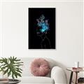 Picture of Neon Flower Girl on Black  _GroupedProduct_Rectangle_Portrait_Canvas_Framed_