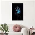 Picture of Neon Flower Girl on Black  _GroupedProduct_Rectangle_Portrait_Canvas_Framed_