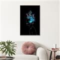 Picture of Neon Flower Girl on Black  _GroupedProduct_Rectangle_Portrait_Canvas_Framed_