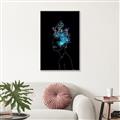 Picture of Neon Flower Girl on Black  _GroupedProduct_Rectangle_Portrait_Canvas_Framed_