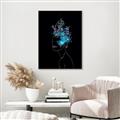 Picture of Neon Flower Girl on Black  _GroupedProduct_Rectangle_Portrait_Canvas_Framed_