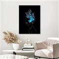 Picture of Neon Flower Girl on Black  _GroupedProduct_Rectangle_Portrait_Canvas_Framed_