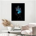Picture of Neon Flower Girl on Black  _GroupedProduct_Rectangle_Portrait_Canvas_Framed_