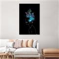 Picture of Neon Flower Girl on Black  _GroupedProduct_Rectangle_Portrait_Canvas_Framed_