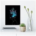Picture of Neon Flower Girl on Black  _GroupedProduct_Rectangle_Portrait_Unframed_Print_Only_