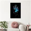 Picture of Neon Flower Girl on Black  _GroupedProduct_Rectangle_Portrait_Unframed_Print_Only_