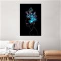 Picture of Neon Flower Girl on Black  _GroupedProduct_Rectangle_Portrait_Unframed_Print_Only_