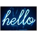 Picture of Hello Neon Sign _GroupedProduct_Rectangle_Landscape_Photography _GroupedProduct_Rectangle_Landscape_Canvas_Framed_
