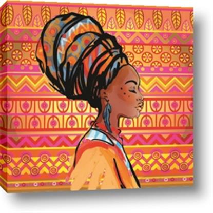 Picture of African Woman on Orange
