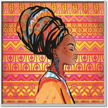 Picture of African Woman on Orange