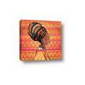 Picture of African Woman on Orange  _GroupedProduct_Square_Canvas_