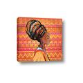 Picture of African Woman on Orange  _GroupedProduct_Square_Canvas_