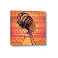 Picture of African Woman on Orange  _GroupedProduct_Square_Canvas_