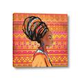 Picture of African Woman on Orange  _GroupedProduct_Square_Canvas_