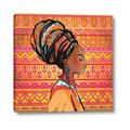 Picture of African Woman on Orange  _GroupedProduct_Square_Canvas_