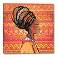Picture of African Woman on Orange  _GroupedProduct_Square_Canvas_