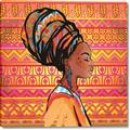Picture of African Woman on Orange  _GroupedProduct_Square_Canvas_